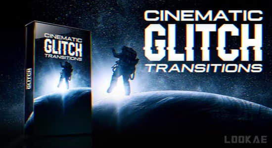 动感故障毛刺干扰色彩分离视觉特效转场过渡动画PR模板 Cinematic Glitch Transitions & FX Pack