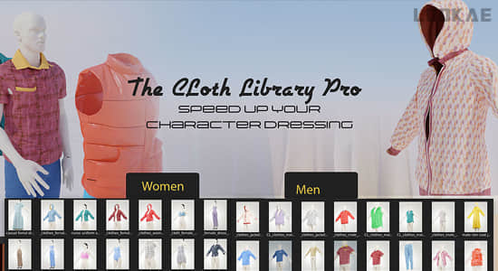 真实服装衣服预设Blender插件 The Cloth Library 2