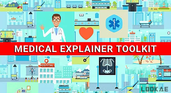 AE模板-320个医疗角色人物场景MG动画工具包 Medical Explainer Toolkit