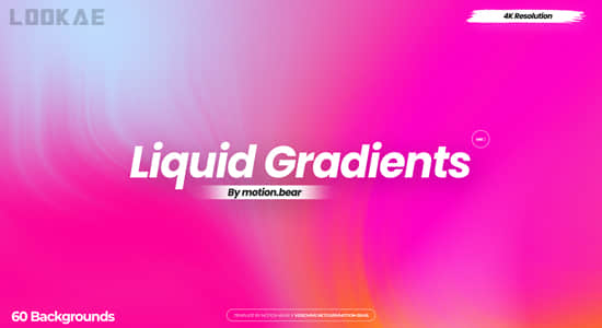 AE模板-抽象彩色渐变背景文字标题节奏快闪片头 Liquid Gradients - Opener