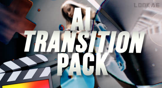 FCPX插件-20个创意炫酷复古胶片灼烧穿孔混乱转场过渡预设 AI Transition Pack