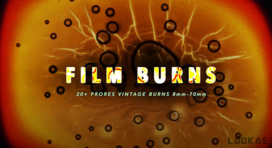 复古老电影胶片灼烧损坏纹理动画视频素材 Film Burns Pack