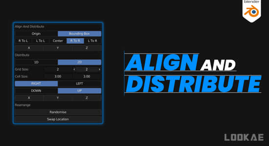 多个模型自动对齐分布Blender插件 Align And Distribute v2.0.0