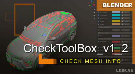 Blender插件-三维模型信息高亮显示工具 CheckToolBox V1.4