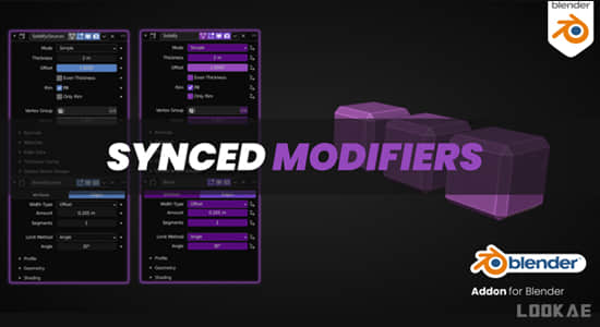 Blender插件-同时给多个模型增添效果 Synchronize Modifiers V2.2.0