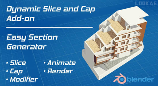 快速轻松创建三维建筑剖面模型Blender插件 Dynamic Slice And Cap V1.2+使用教程