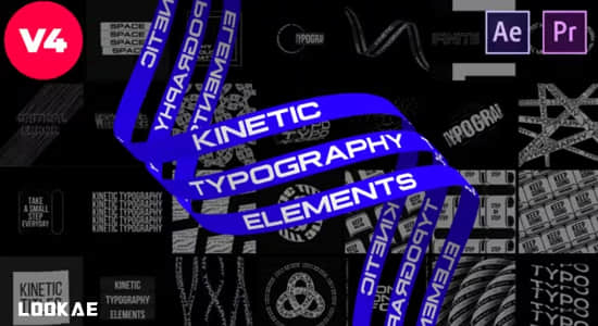 AE/PR模板-创意动态文字标题排版设计动画 Kinetic Typography Elements V4