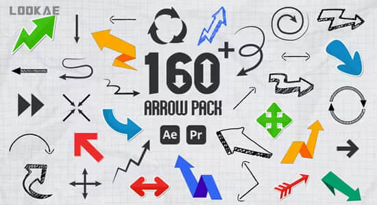 AE/PR模板-160组手绘涂鸦箭头图形动画 Arrow Pack
