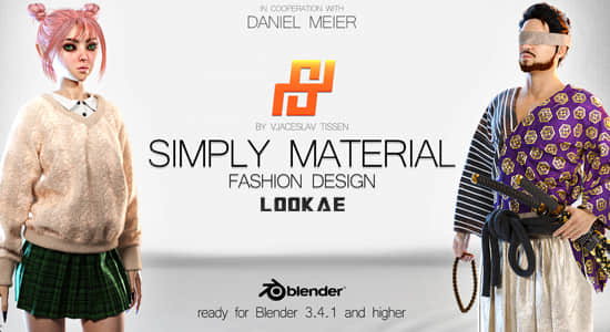 Blender插件-人物服装图案纹理设计 Simply Material v1.5