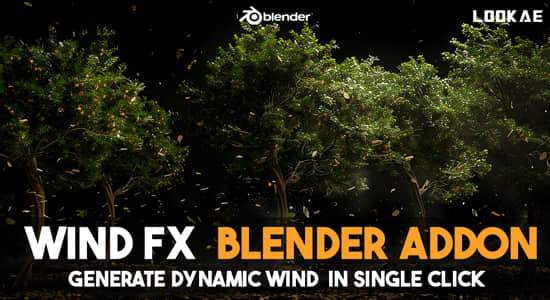 风吹摇曳动画模拟Blender插件 Wind FX V1.1.1