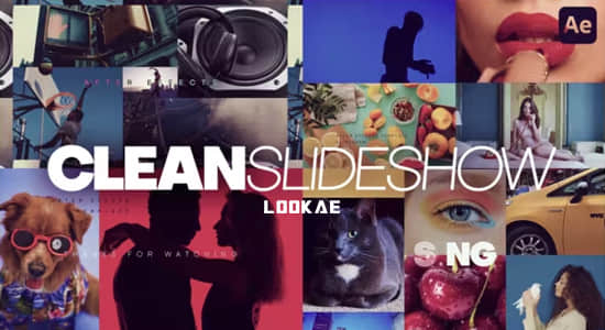 AE模板-现代简洁图文幻灯片效果展示动画 Clean Slideshow-大海资源库