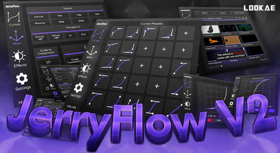 AE脚本-关键帧曲线缓入缓出动画调整预设 JerryFlow V2 v2.0.1+使用教程