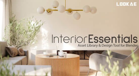 Blender插件-800种室内家具陈设装饰物品模型资产预设 Interior Essentials – Design Tool & Asset Library