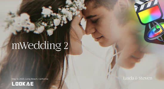 FCPX插件-婚礼视频剪辑字幕条标题特效转场工具包 mWedding 2