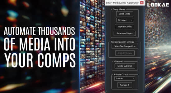AE脚本-智能批量替换图片合成视频墙动画 Smart MediaComp Automator V1.0+使用教程