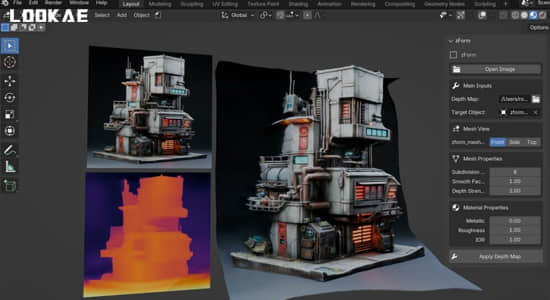 Blender插件-将深度图和图像转换为3D模型 zForm V1.0.4