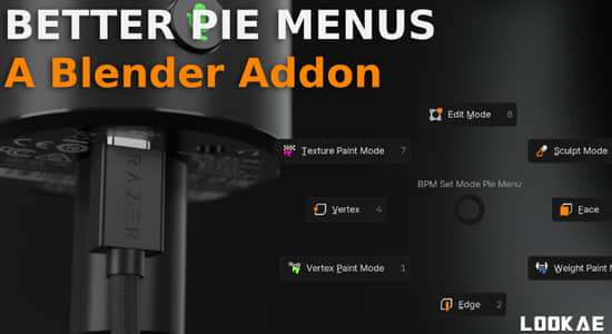 智能弹出式菜单Blender插件 Better Pie Menus V0.2.0