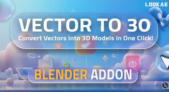 Blender插件-矢量图形一键转换成三维模型工具 Vector to 3D V1.0.0